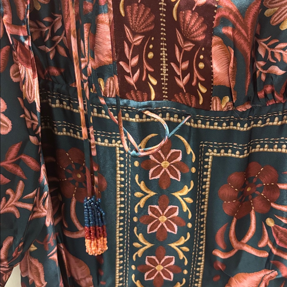 teal seashell tapestry lenzing™ ecovero™ viscose maxi dress - Picture 8 of 10